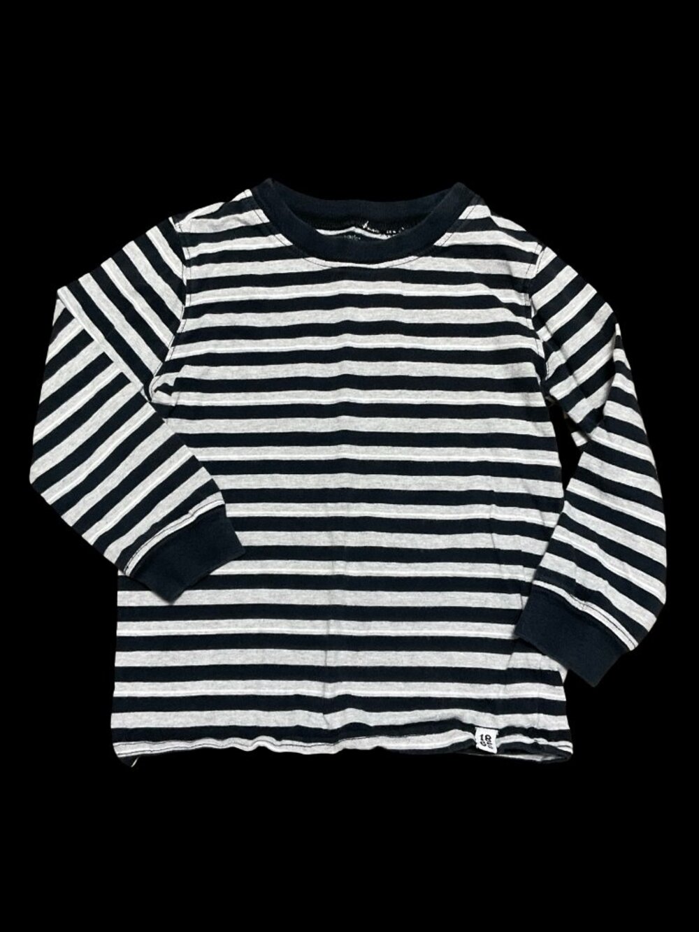 👣 5/$25 - Grey/Black Striped Long Sleeve Tee